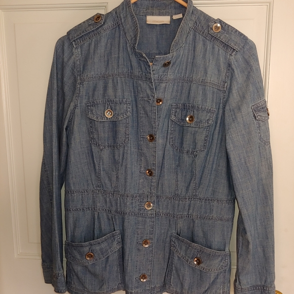 Chico's Jackets & Blazers - Chico's Denim Chambray Jacket, size 0, small